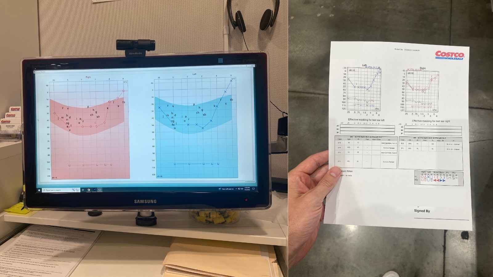 Image of a Costco audiogram