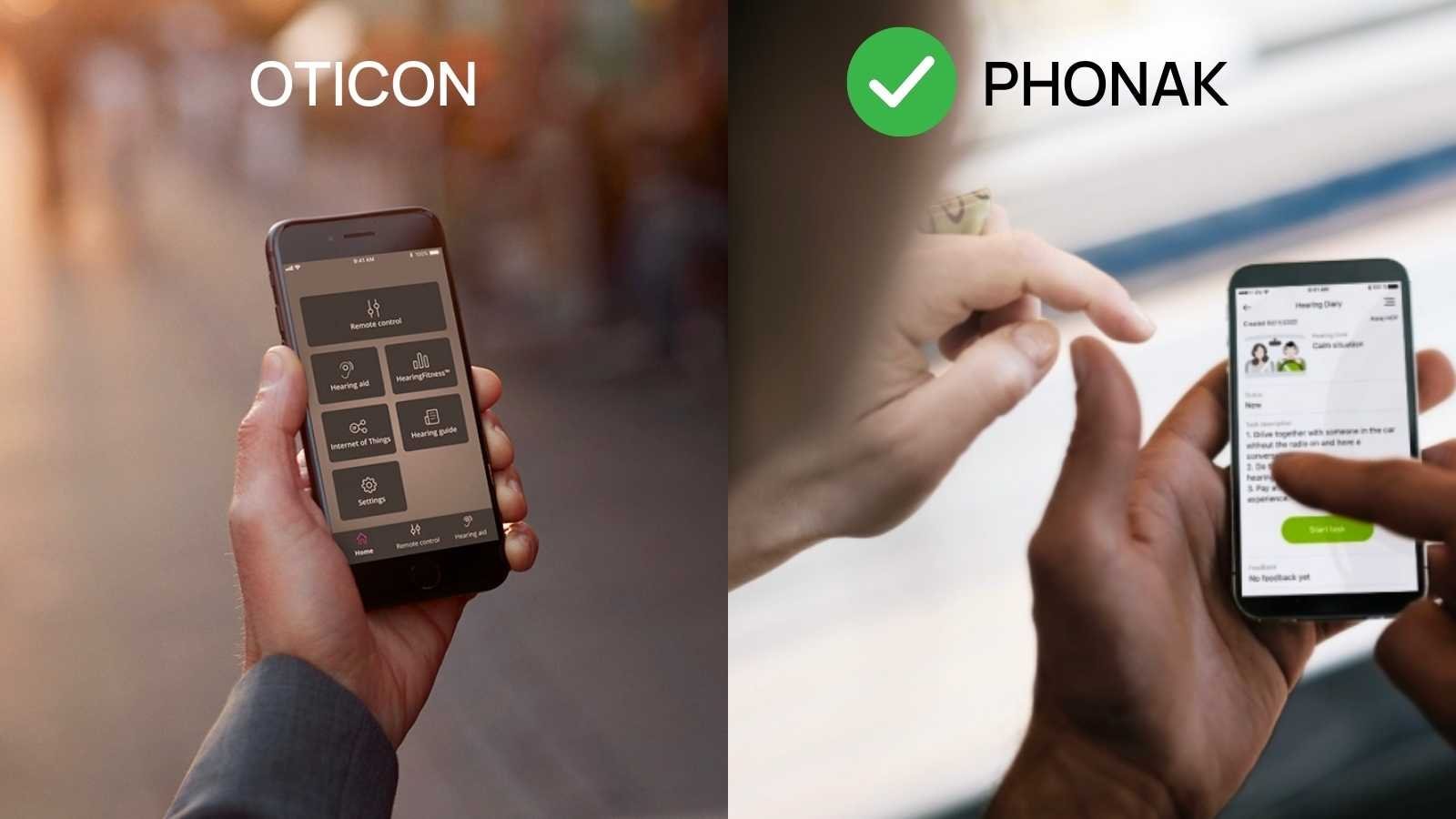 Image of Phonak vs Oticon apps