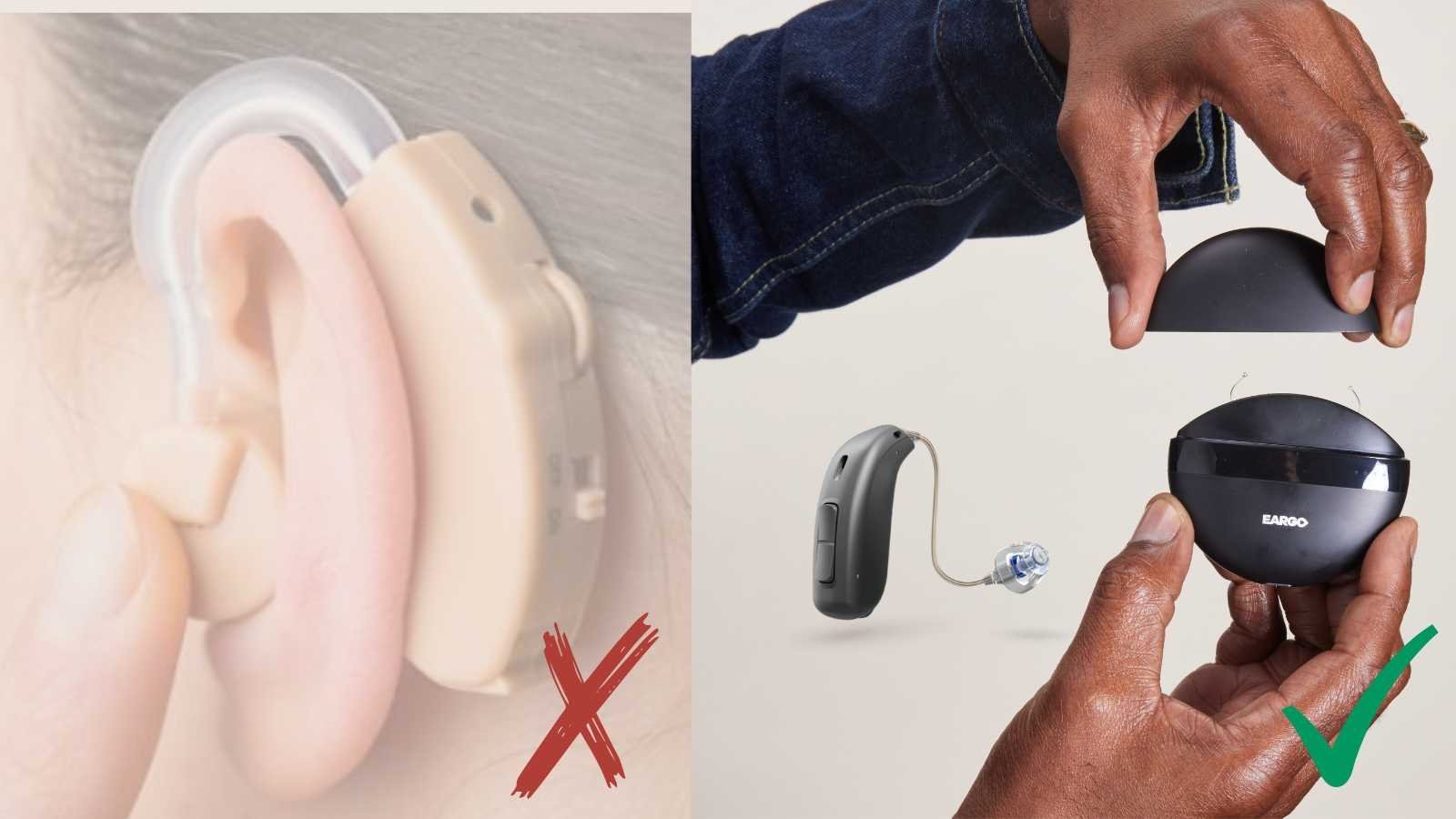 outdated hearing aid compared to modern hearing aid