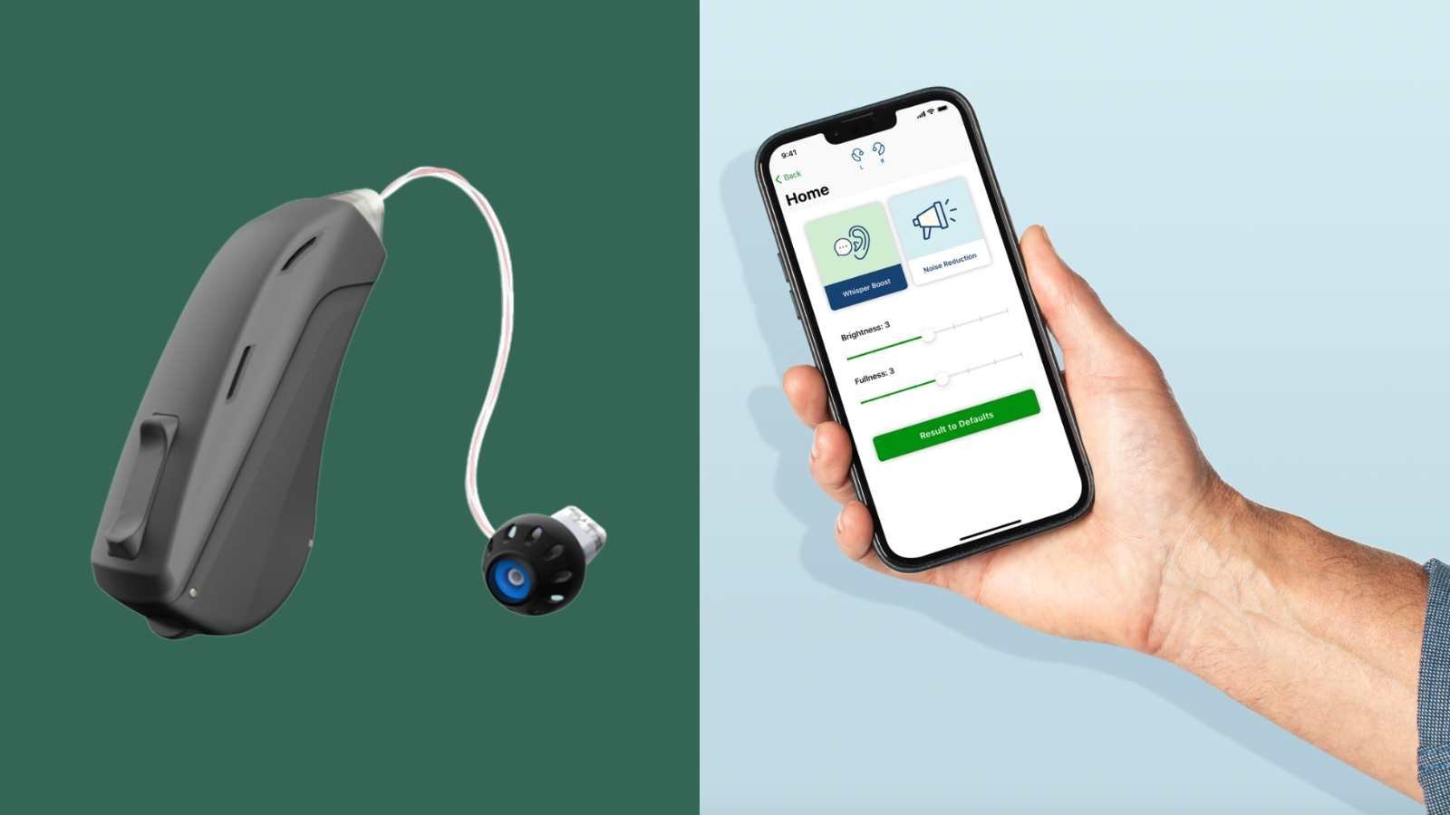 Starkey OTC hearing aid app and device